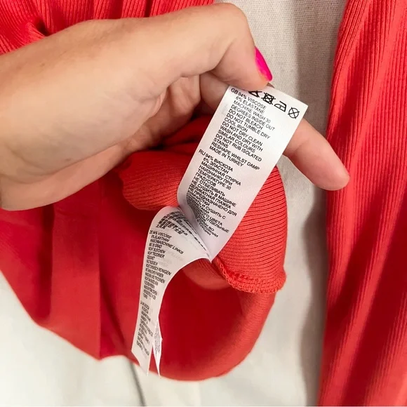 SOLD 🛑 Reiss Laurel Orange Ribbed Cutout Long Sleeve Top NWT - Picture 10 of 11